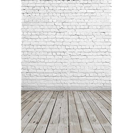 Amazon Huayi X Ft White Brick Wall With Gray Wooden Floor