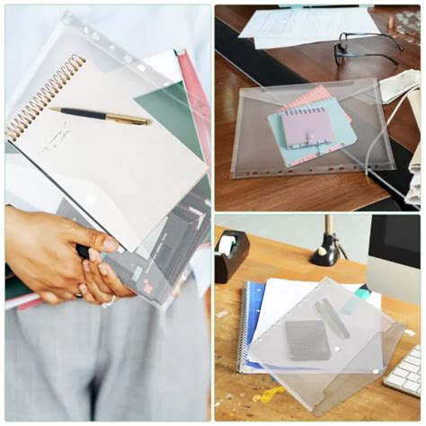 20 PCS CLASSEUR Transparent A4 Dossier De Fichiers Extensible Clair