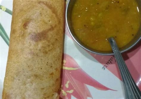 Plain dosa with sambar Recipe by Deepika Bhawsar - Cookpad