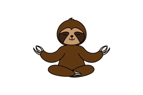 Meditating Sloth Svg Cut File By Creative Fabrica Crafts · Creative Fabrica