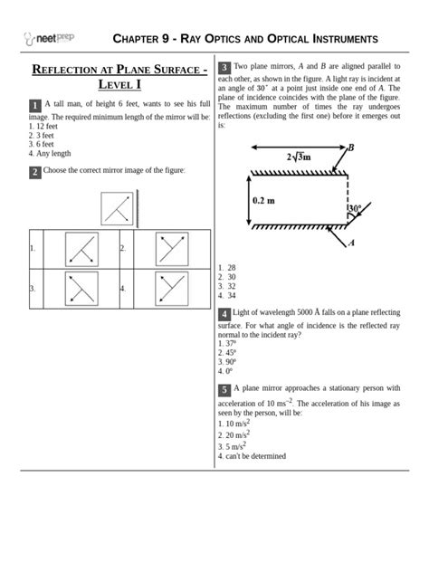 Chapter 9 Ray Optics And Optical Instruments Pdf Refraction Optics