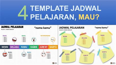 Template Jadwal Pelajaran Excel