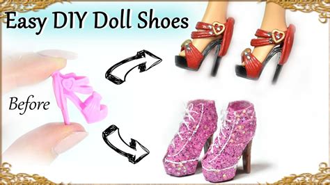easy diy barbie doll custom shoes   recycle basic doll shoes
