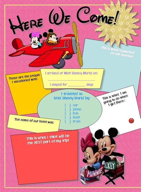 Journal to use at Disney | Disney travel journal, Disney activities, Disney scrapbooking layouts