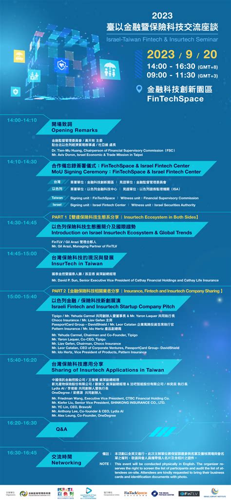 【金融科技座談】2023年臺以金融暨保險科技交流座談 Israel Taiwan Fintech And Insurtech Seminar