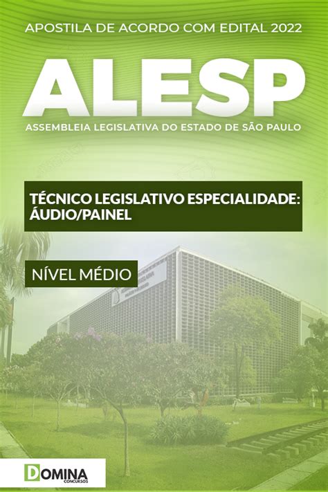 Apostila ALESP SP 2022 Técnico Legislativo Esp Áudio Painel