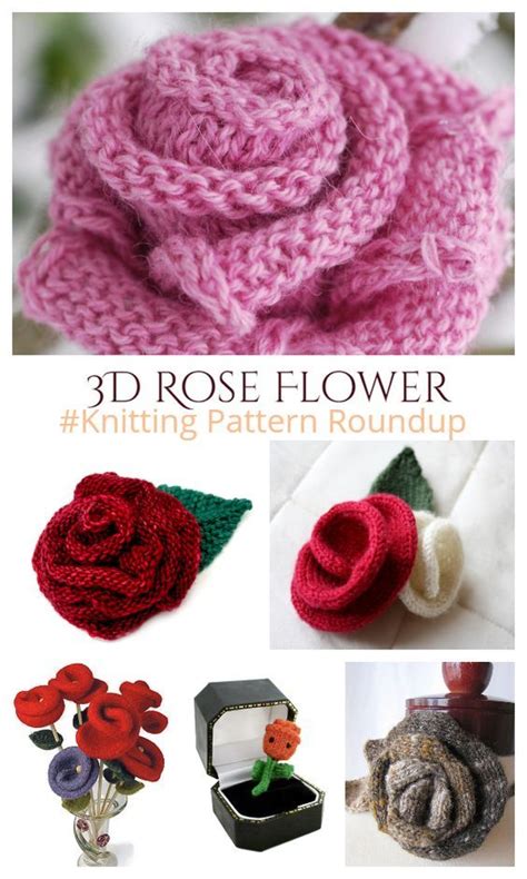 3d Rose Flower Free Knitting Patterns Knitting Pattern Artofit