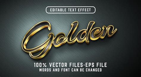 Efecto De Texto Dorado 3d Efecto De Texto Editable Con Vectores