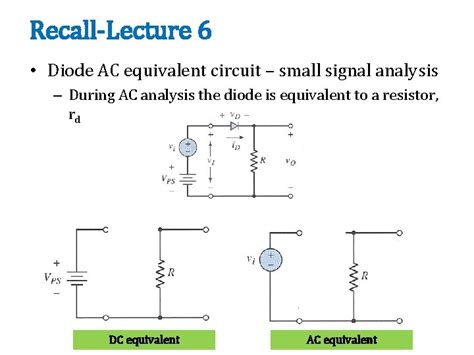 RecallLecture 6 Diode AC Equivalent Circuit Small Signal