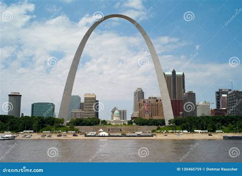 The Skyline Of Saint Louis Missouri With Gateway Arch Editorial Stock