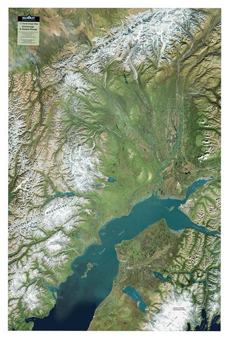 Anchorage & Alaska Range Aeronautical Raised Relief Map | World Maps Online