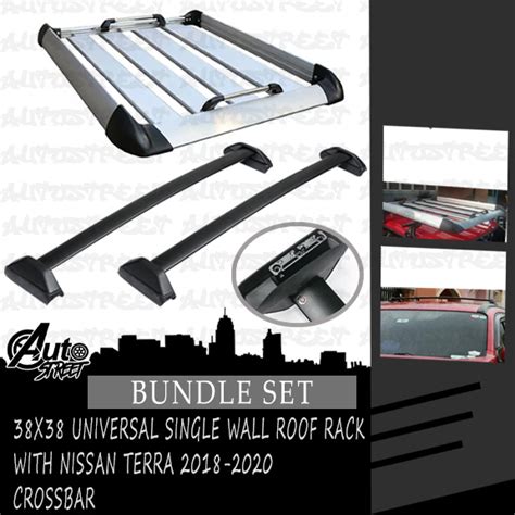 X Aluminum Single Wall Roof Rack Top Load Carrier Silver Bundle