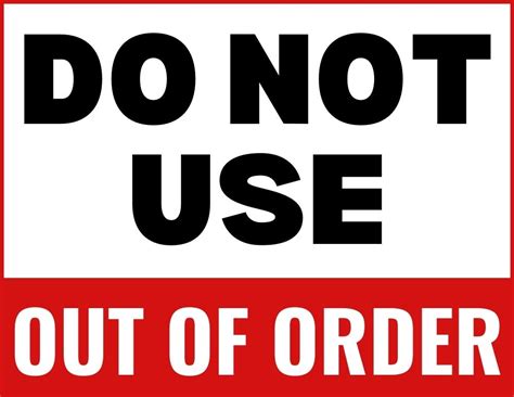 Free Printable Out Of Order Signs