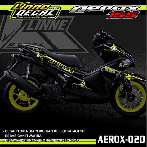 Jual Decal Sticker Yamaha Aerox Hitam Dekal Stiker Striping Yamaha