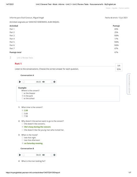 Unit General Test Modo Informe Unit Unit Review Tests