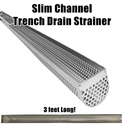 Slim Channel Trench Drain Strainer Wide X Ft Long Stainless