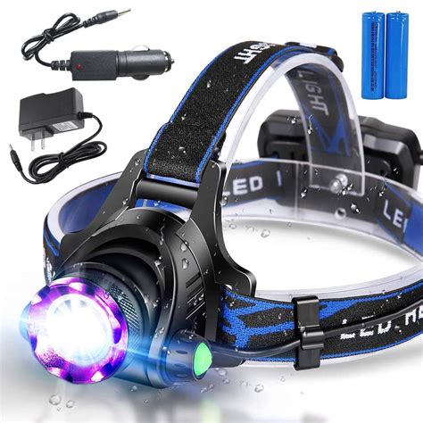 LED Headlamp Flashlight Rechargeable Headlamp With Red Safety Light