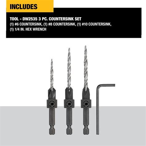 3 Pc Countersink Set 6 8 10 Sbd Affinity