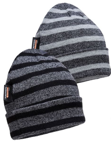 Portwest Striped Insulated Knit Cap B Harvey Supplies