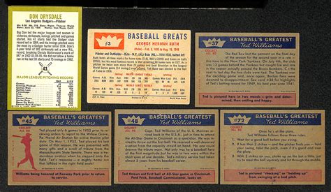 Lot Detail Lot Of 6 1959 1963 Fleer Baseball Cards W Drysdale