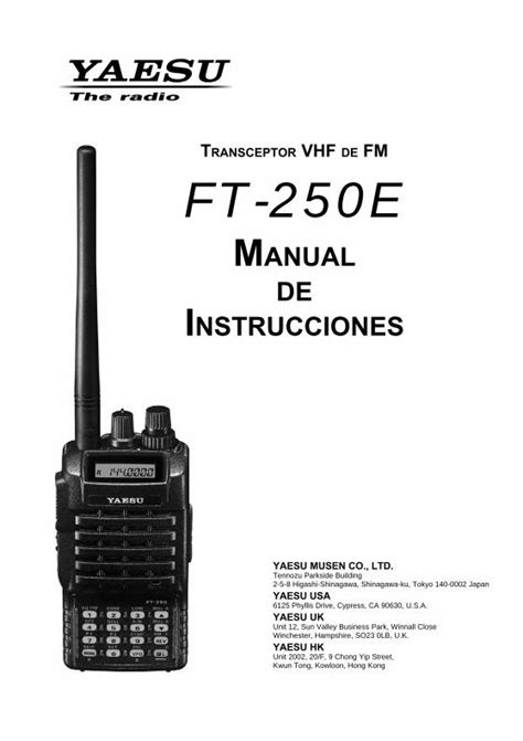 Pdf Transceptor Vhf Fm Ft E Manual De Instrucciones Ft E