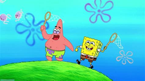 Download Spongebob And Patrick Jellyfish Nets Wallpaper