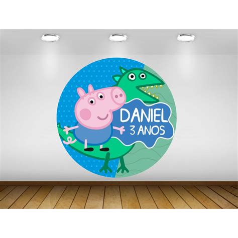 Painel de festa redondo george Pig Decoração Pepp Pig Shopee Brasil