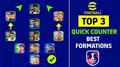 Top 3 Quick Counter Best Formations In Efootball 2023 Mobile 🔥 1