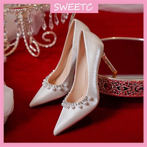 Sweetc Kasut Raya Perempuan Kasut Tinggi Women Fashion Simple Pointed