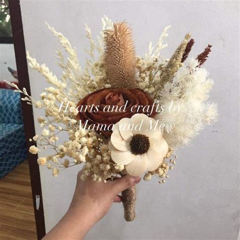 Minimalist Dried and handcrafted flowers (bridal bouquet) | Shopee ...