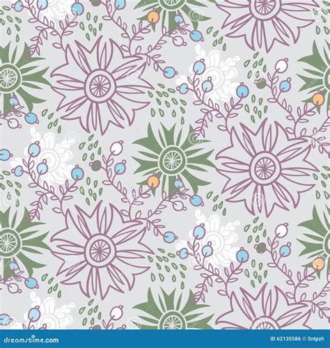 Vintage Flower Seamless Pattern Stock Vector Illustration Of Deco