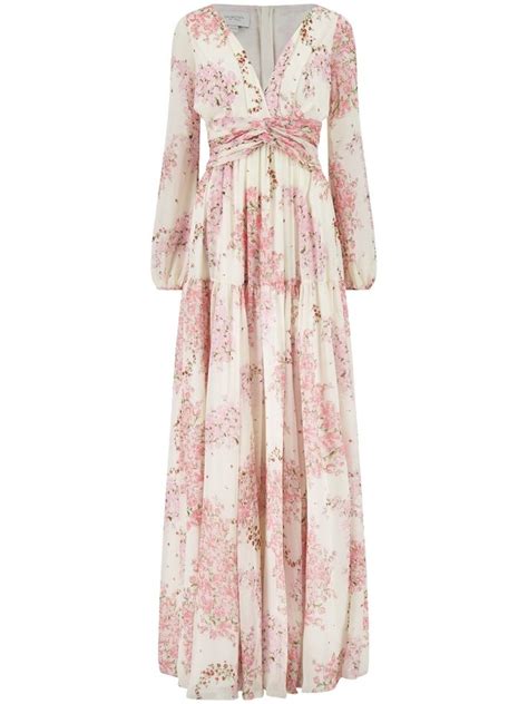 Giambattista Valli Floral Print V Neck Maxi Dress Farfetch Maxi