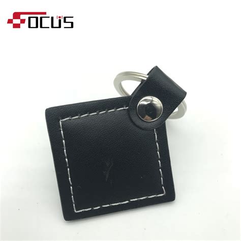 13 56MHz Passive RFID IC Key Tags Fobs For With Printed Leather Keyfob