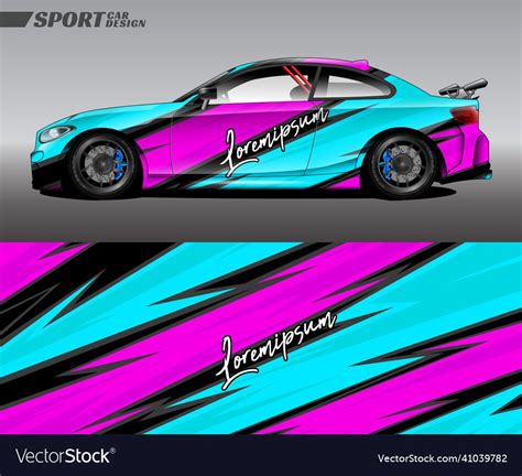 Wrap Car Decal Design Vector Custom Livery Race Rally Car Vehicle