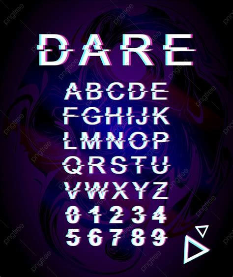 Glitch Font Effect Vector Png Images Dare Glitch Font Template Script