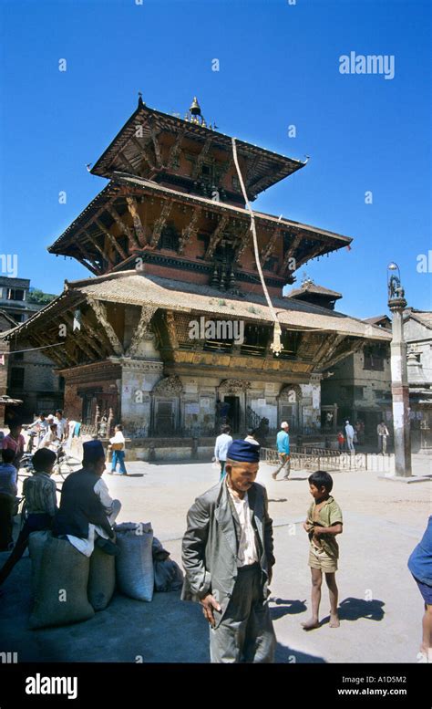 Bhaktapur Temple Durbar Square Kathmandu Valley Steps Nepal Asia Stone