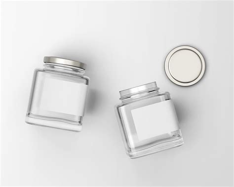 Free Square Glass Jar Mockup Behance