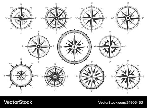 Antique Compass Rose Map