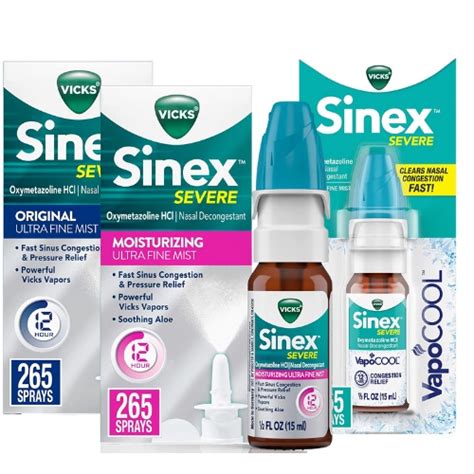 Vicks Sinex Severe Nasal Spray Original Ultra Fine Mist Sinus