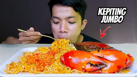 Mukbang Indomie Geprek Kepiting Jumbo Pedas Youtube