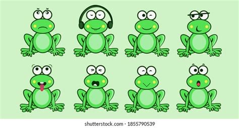 8 Frog Cartoon Emoji Set Stock Vector (Royalty Free) 1855790539 ...