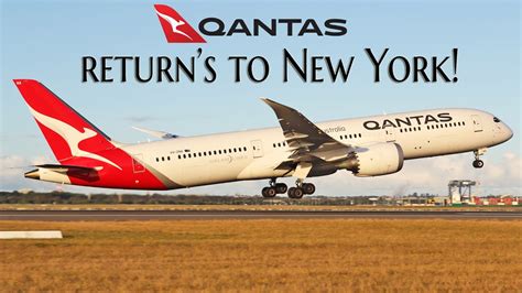 Qantas Returns To NEW YORK JFK Inaugural Takeoff QF3 Sydney Auckland