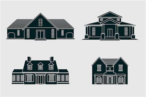 Free Vector | Flat design house silhouettes