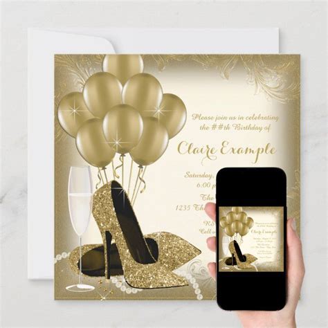 Invitación Fiesta del cumpleaños de marfil de la mujer del Zazzle