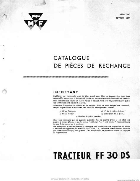 Catalogue Pi Ces Massey Ferguson Ff Ds