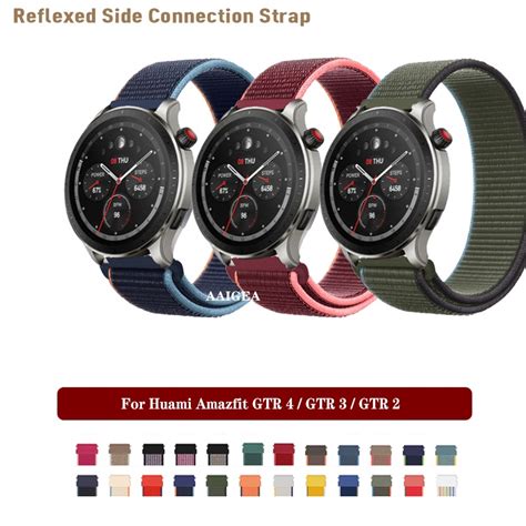 Pulseira De Nylon Tecida De 22mm Para Huami Amazfit GTR 4 GTR2 GTR3 Pro