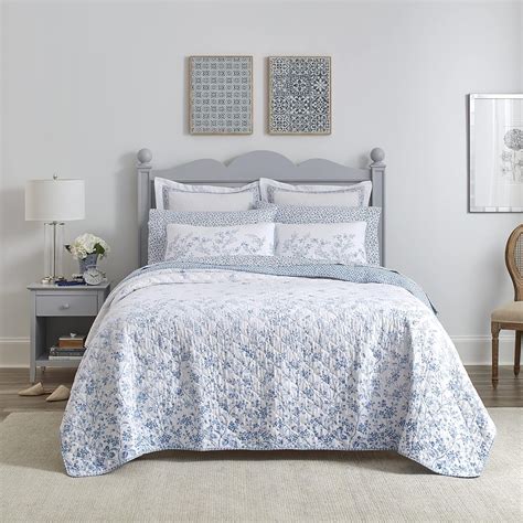 Laura Ashley Comforter Set Reversible Cotton Bedding Includes Matching