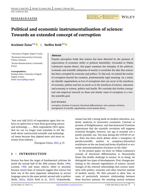 Pdf Political And Economic Instrumentalisation Of Science Towards An