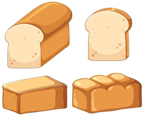 Premium Vector | Set of bread cartoon