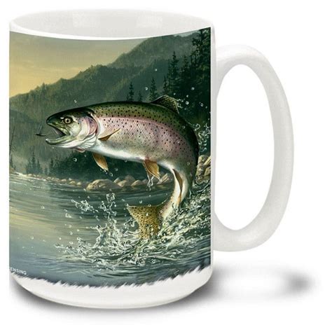 Rainbow Trout Mug 15oz Rainbow Trout Mugs Trout